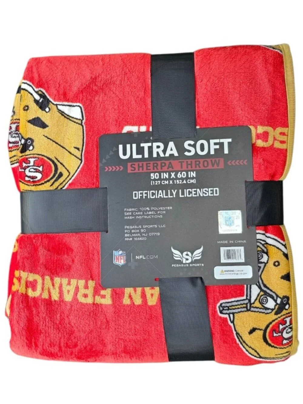 San Francisco 49ers Sherpa Throw Blanket Ultra Supersoft 60